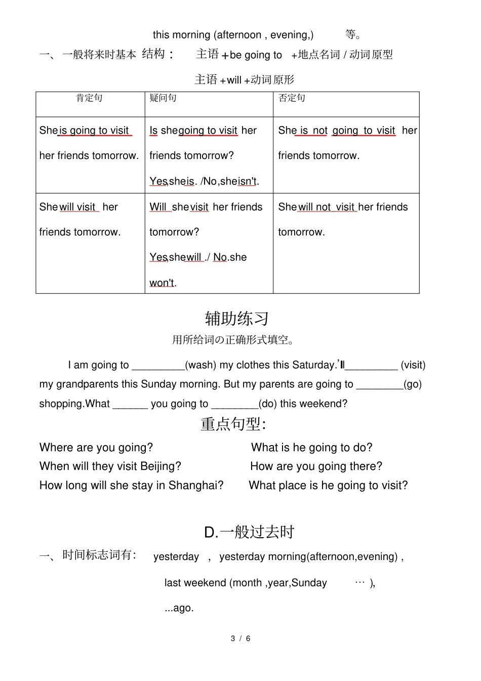 小升初英语总复习四大时态部分_第3页