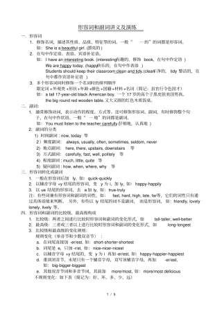 小升初英语系列-形容词和副词