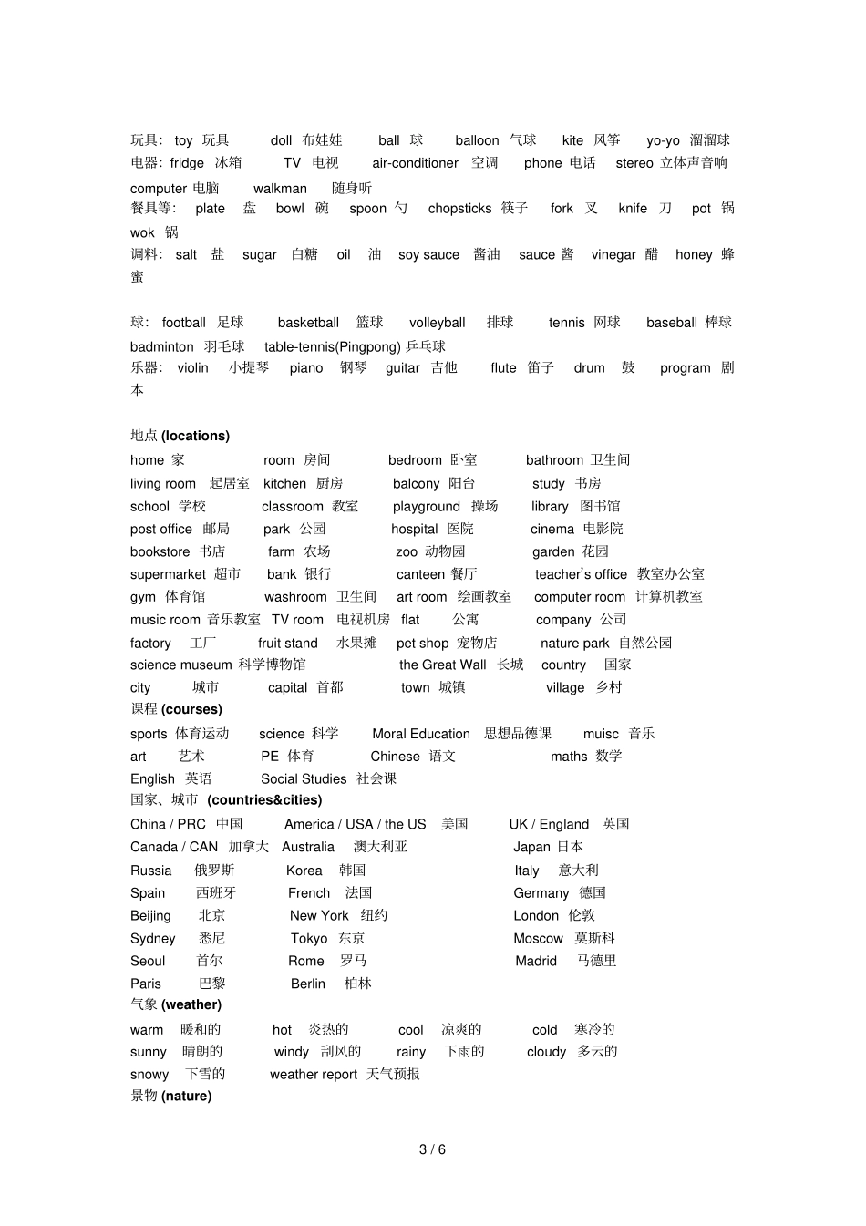 小升初英语词汇汇总_第3页