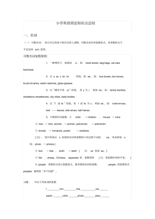 小升初英语语法知识点总结