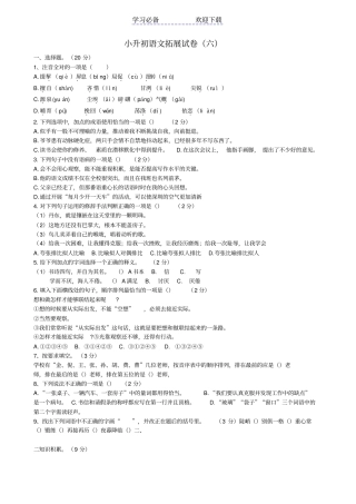 小升初语文拓展试卷六