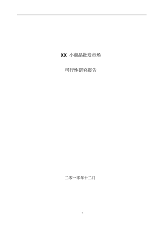 小商品批发场可行性研究报告