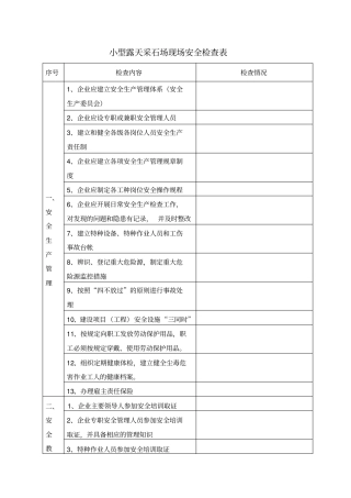 小型露天采石场现场安全检查表下载版