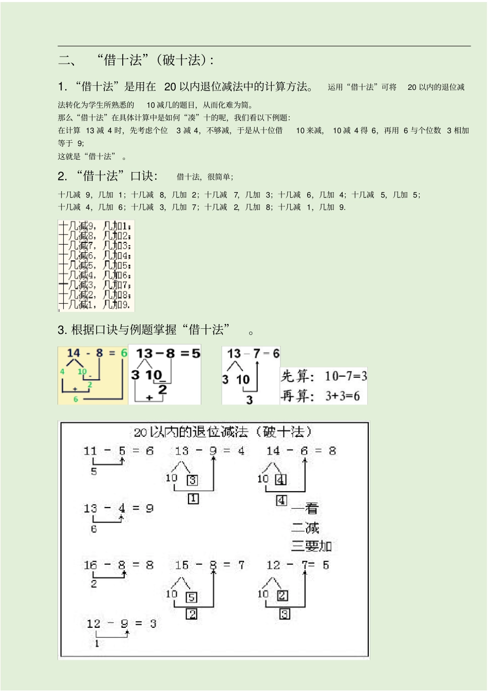 小学一年级数学上册-凑十法-破十法-借十法讲解与练习题__第2页