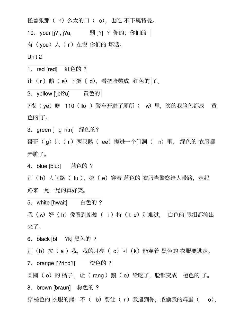 小学三年级英语上册快速记忆单词法原创201829_第2页