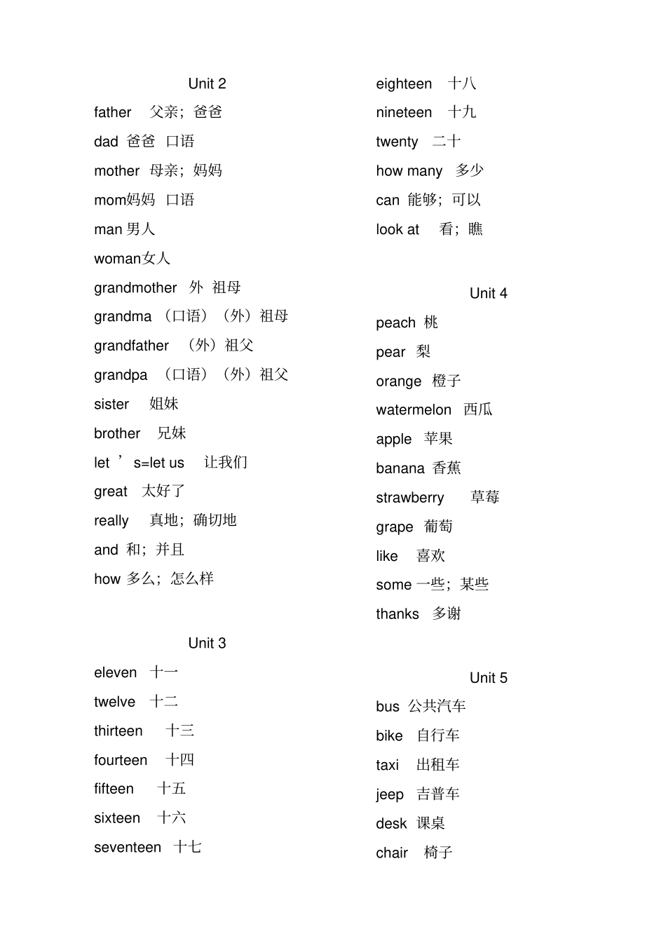 小学三至六年级英语单词汇总_第3页