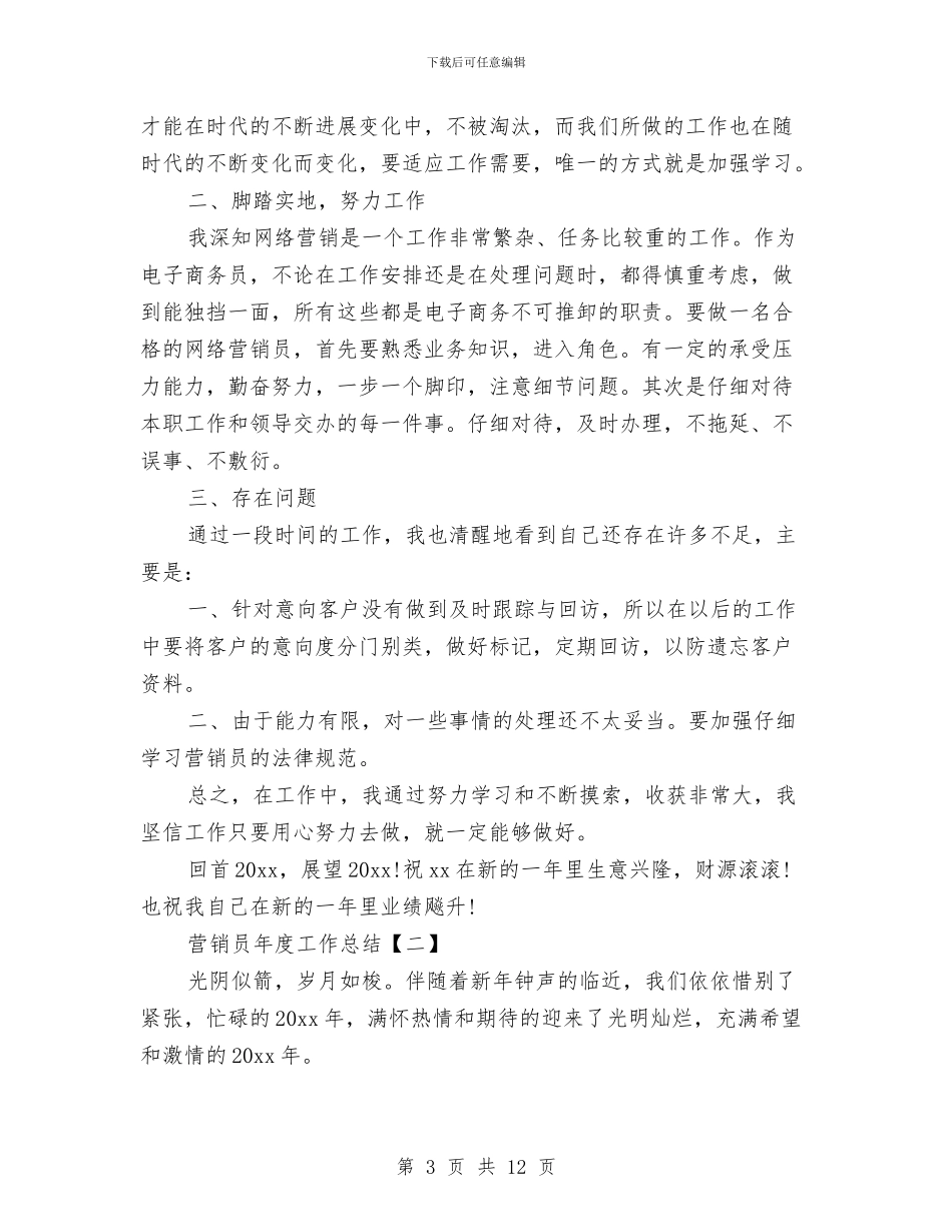 营销员年度工作总结与营销员年度工作总结范文汇编_第3页