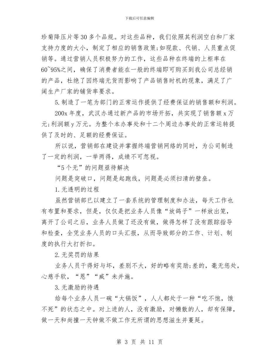 营销年终工作总结精选与营销总监个人工作总结汇编_第3页