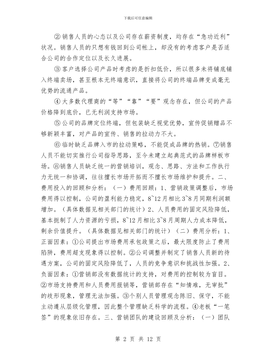 营销总监2024年个人年终总结与营销总监销售工作总结汇编_第2页