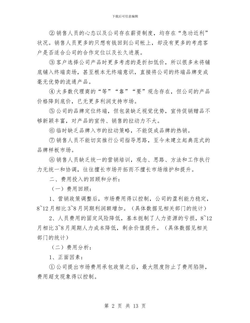 营销总监年度工作总结与营销总监年终工作总结汇编_第2页