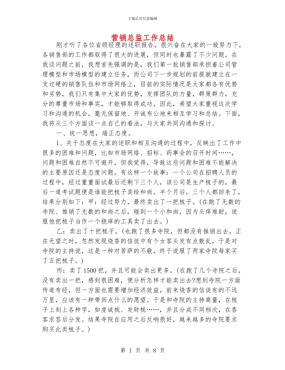 营销总监工作总结_第1页