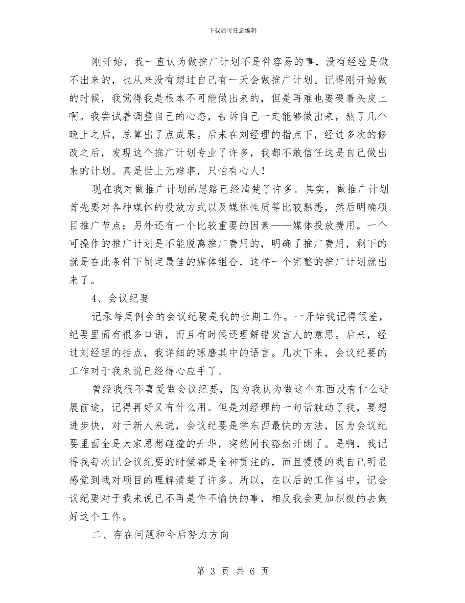 营销策划转正工作总结与营销经理如何撰写年度工作总结和工作规划汇编_第3页