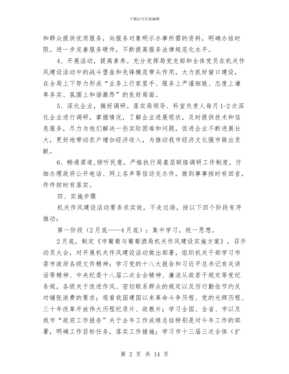 葡萄酒局作风建设实施方案与董事年度会工作报告汇编_第2页