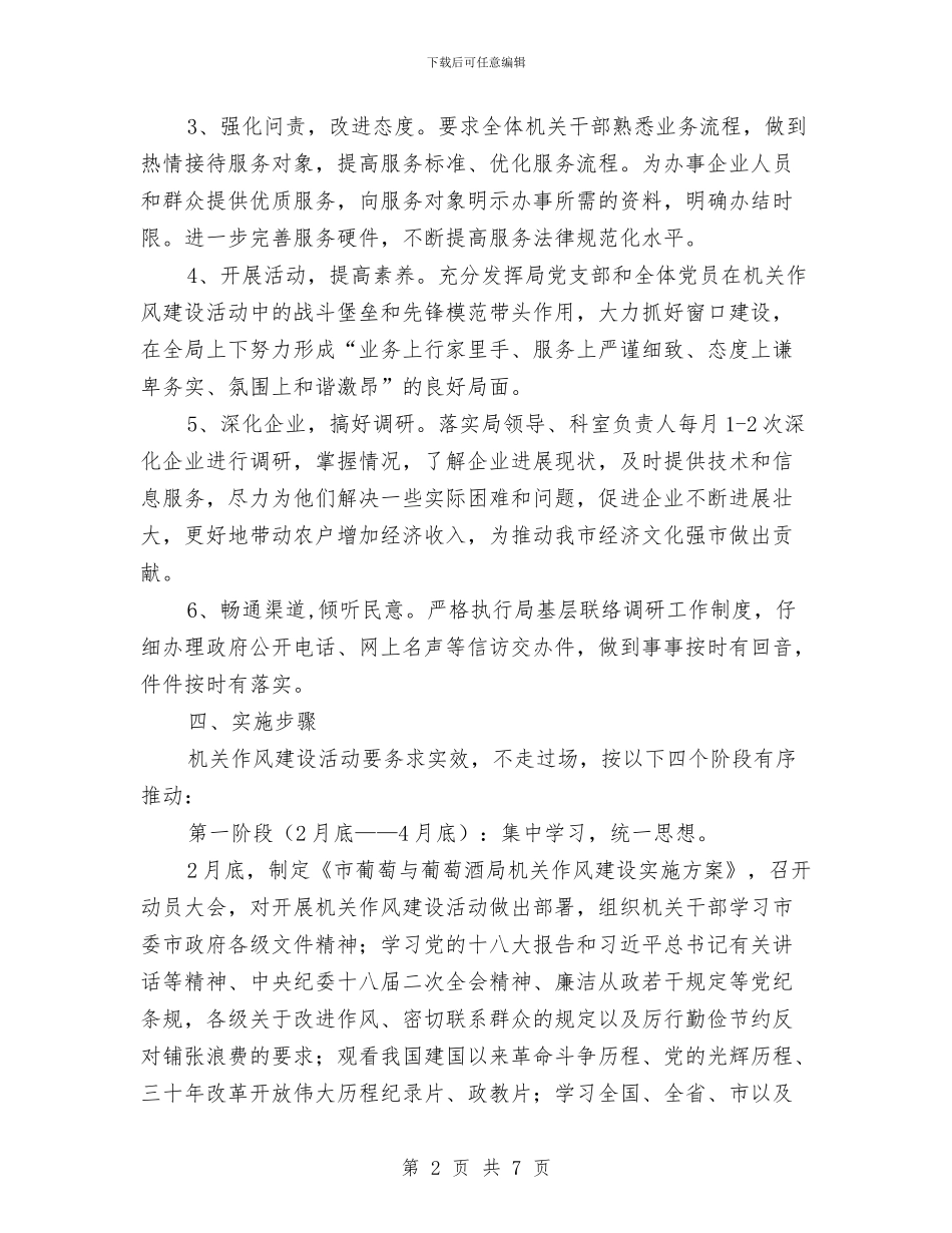 葡萄酒局作风建设实施方案与蒸压釜事故应急救援演练方案汇编_第2页