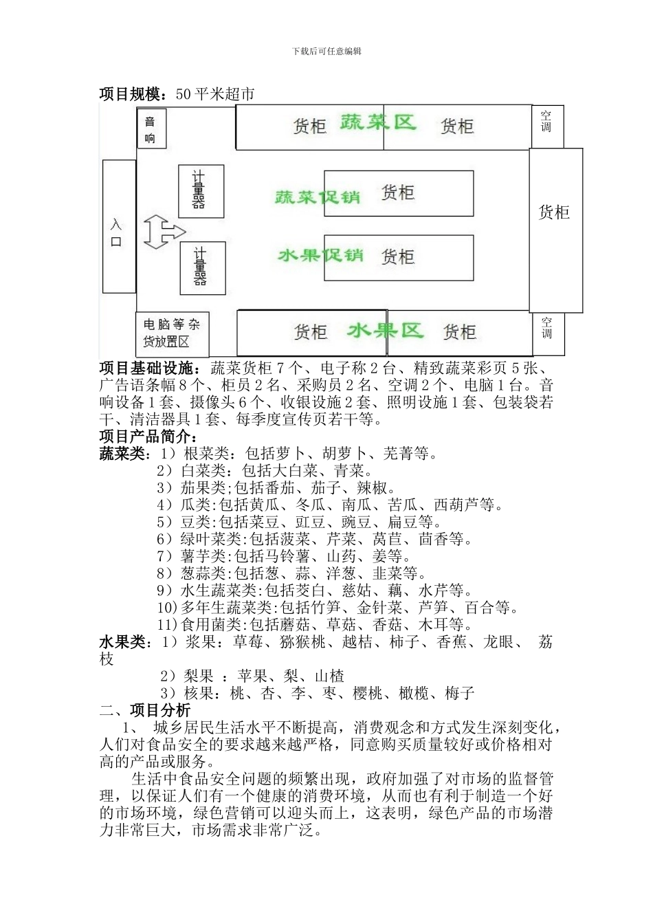 蔬菜水果超市创业计划书_第2页