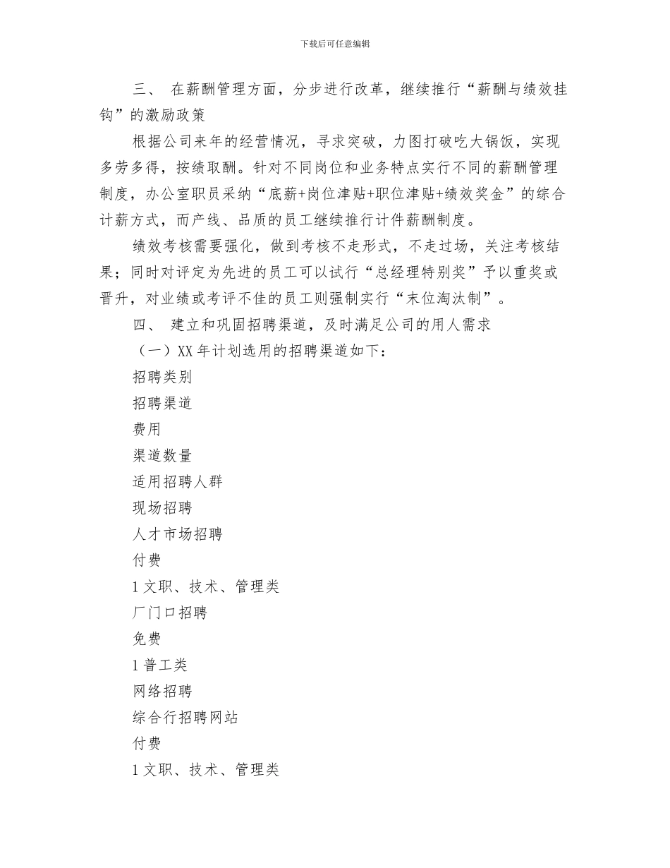 行政人事月度工作计划表格与行政人事部2024年度工作安排汇编_第3页
