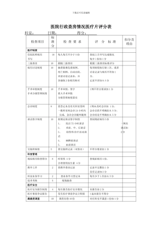 行政查房评分表