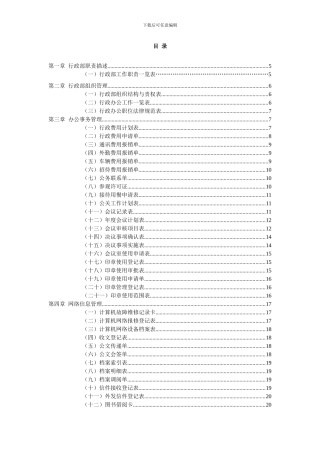 行政管理常用表格大全