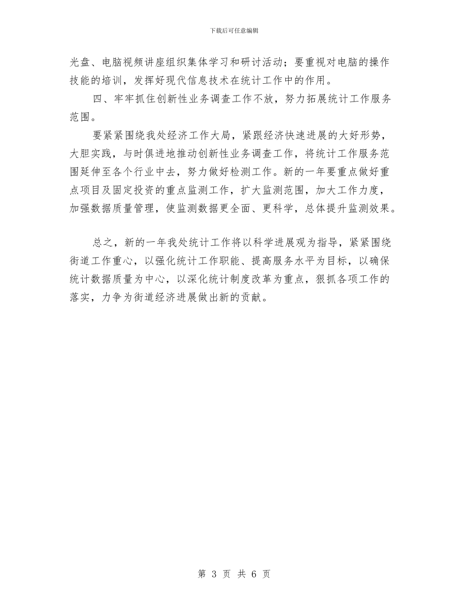 街道办事处2024年统计工作计划与街道办事处2024年计划生育工作要点汇编_第3页