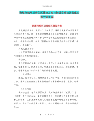街道市貌环卫责任区管控方案与街道幸福社区创建实施方案汇编