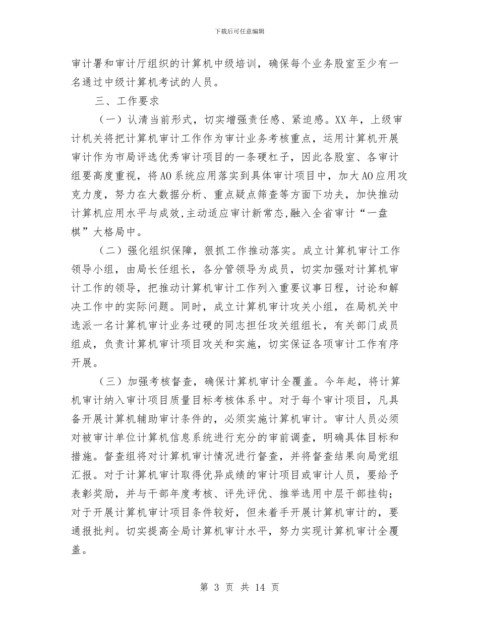 计算机审计工作意见与计算机工作总结汇编_第3页