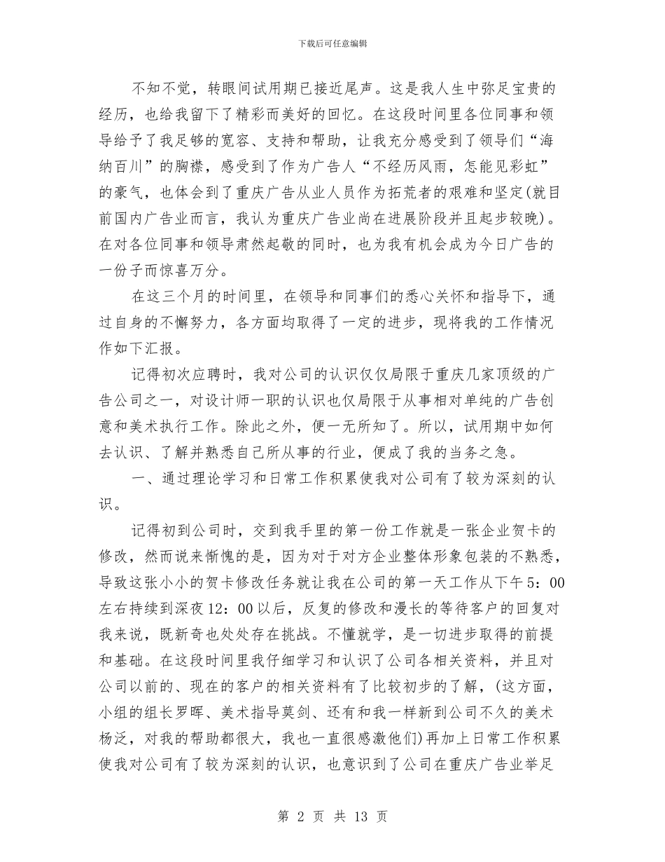 设计师试用期个人总结与设计师试用期工作总结4篇汇编_第2页