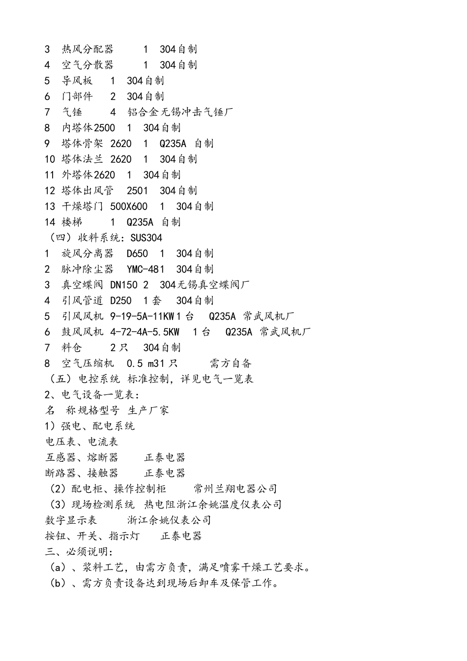 LPG-100喷雾干燥机组详细说明配置_第3页