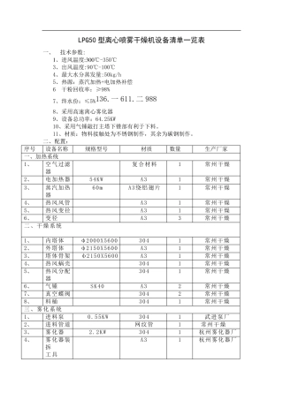 LPG50标准离心喷雾干燥机