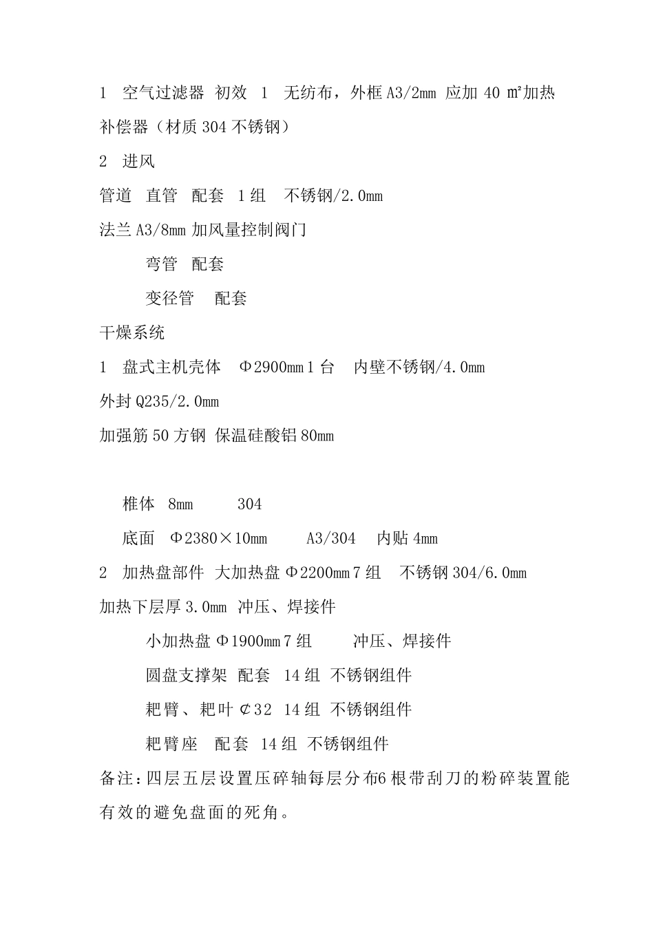 PLG-220014粉体物料盘式干燥机配置  甲醇_第2页