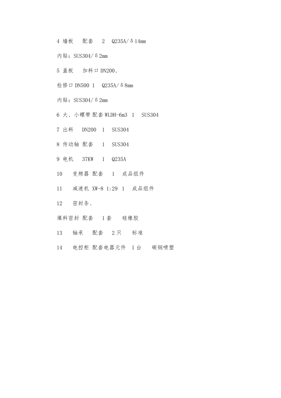 WLDH-6000 6立方卧式螺带混合机_第2页