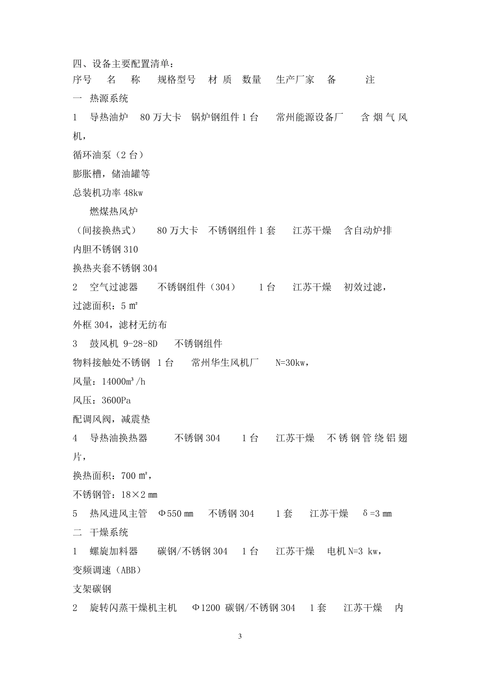 XSG-12阻燃剂闪蒸干燥设计方案_第3页