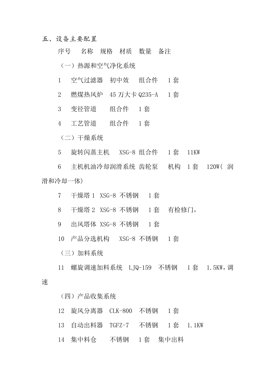 XZG800型元明粉闪蒸干燥机技术文件_第3页