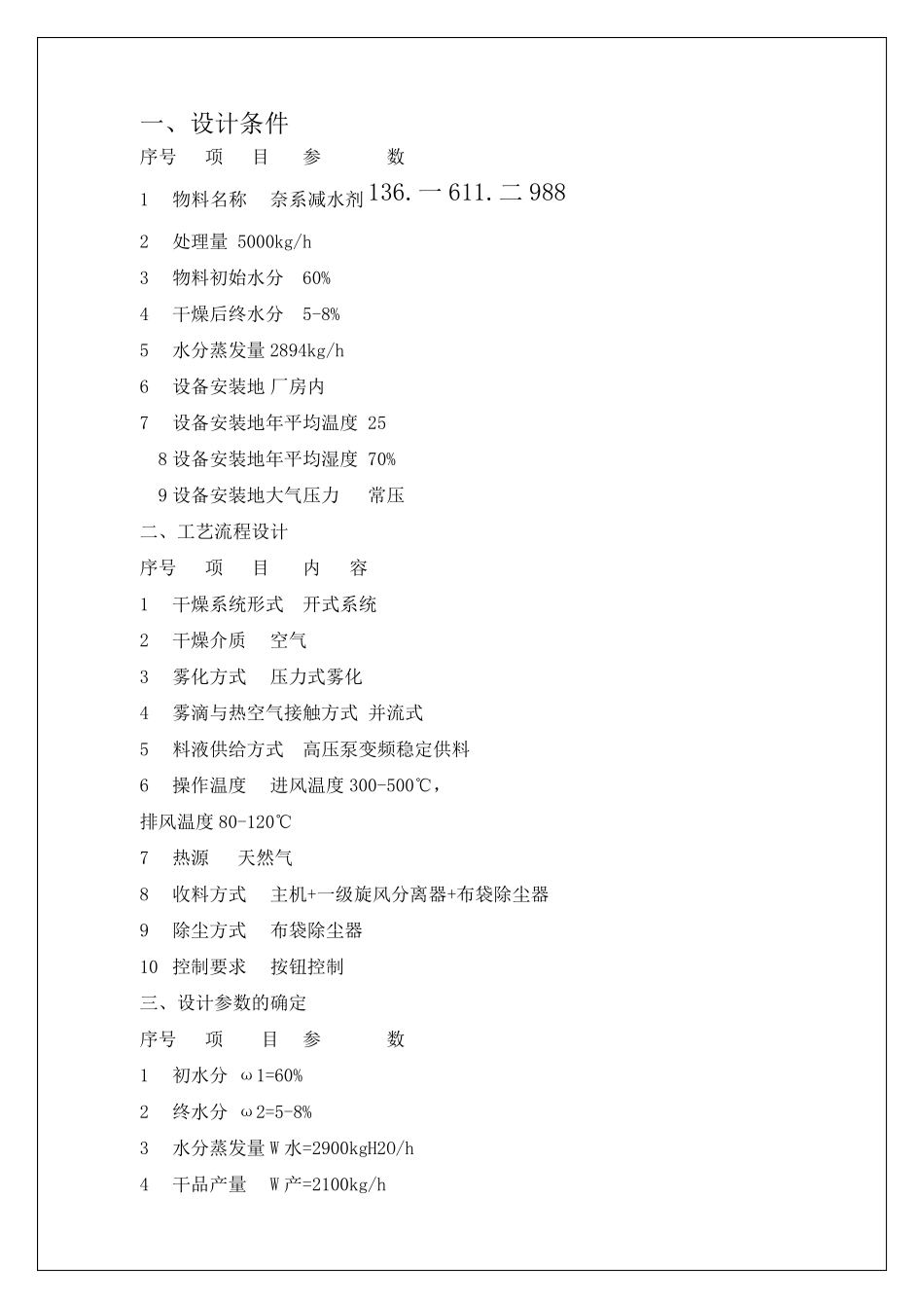 YPG2900减水剂专用喷雾干燥机方案_第1页