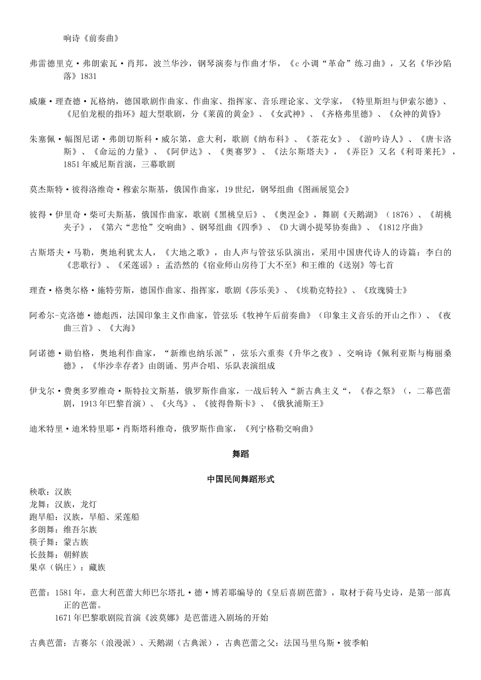 音乐舞蹈戏剧戏曲名人名作_第3页
