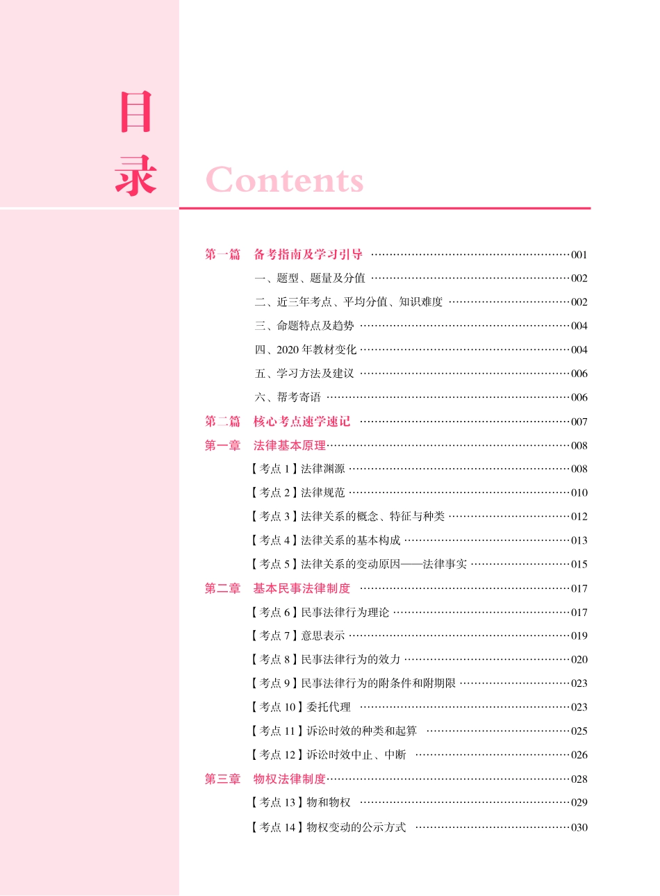 注册会计师考试核心考点速学速记《经济法》_第1页