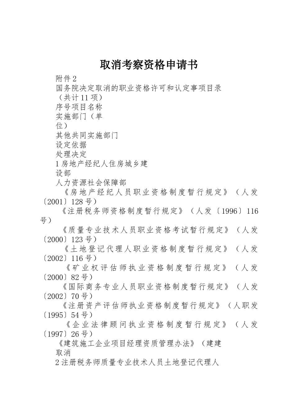 取消考察资格申请书_第1页