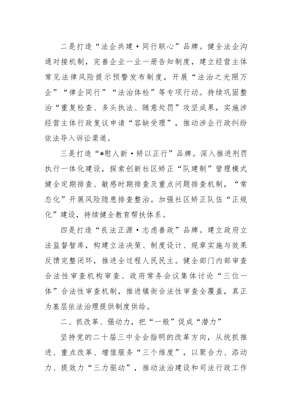 在2024年全市法治建设高质量发展推进会上的汇报发言_第2页