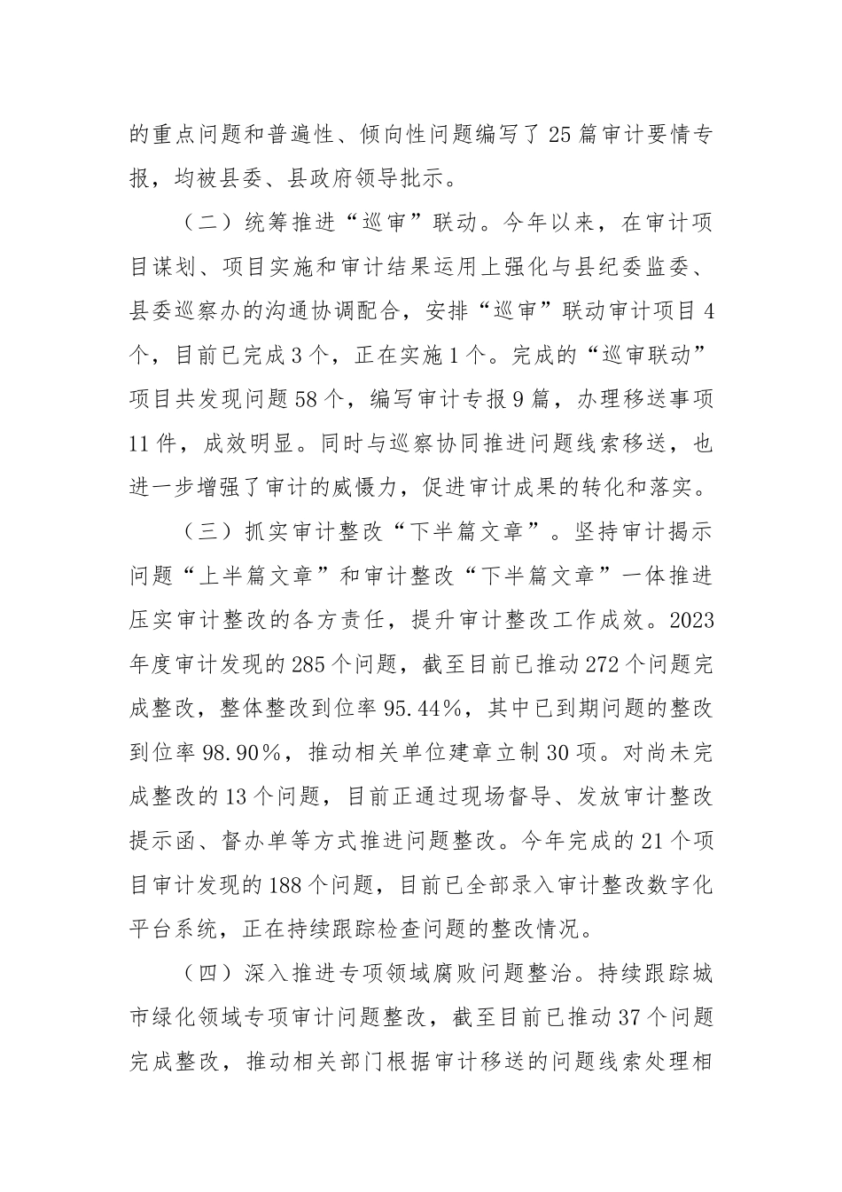 X县审计局2024年度工作总结和2025年度工作计划_第2页