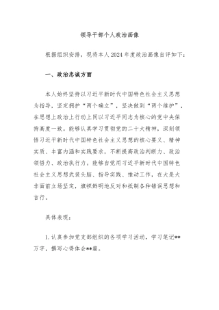 领导干部个人政治画像
