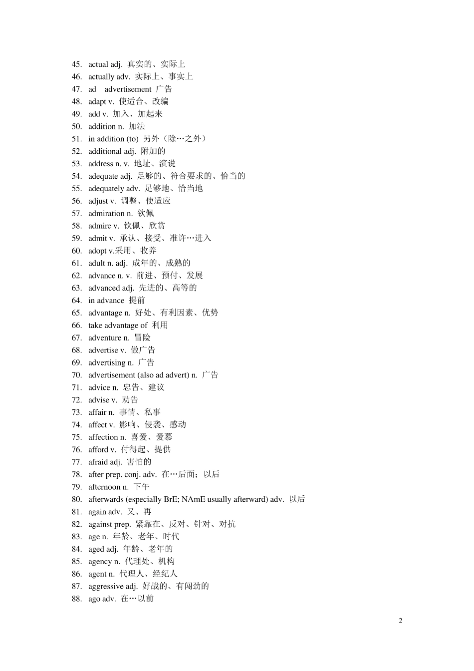 中英对照Oxford3000牛津核心词汇_第2页