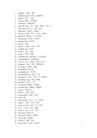 中英对照Oxford3000牛津核心词汇