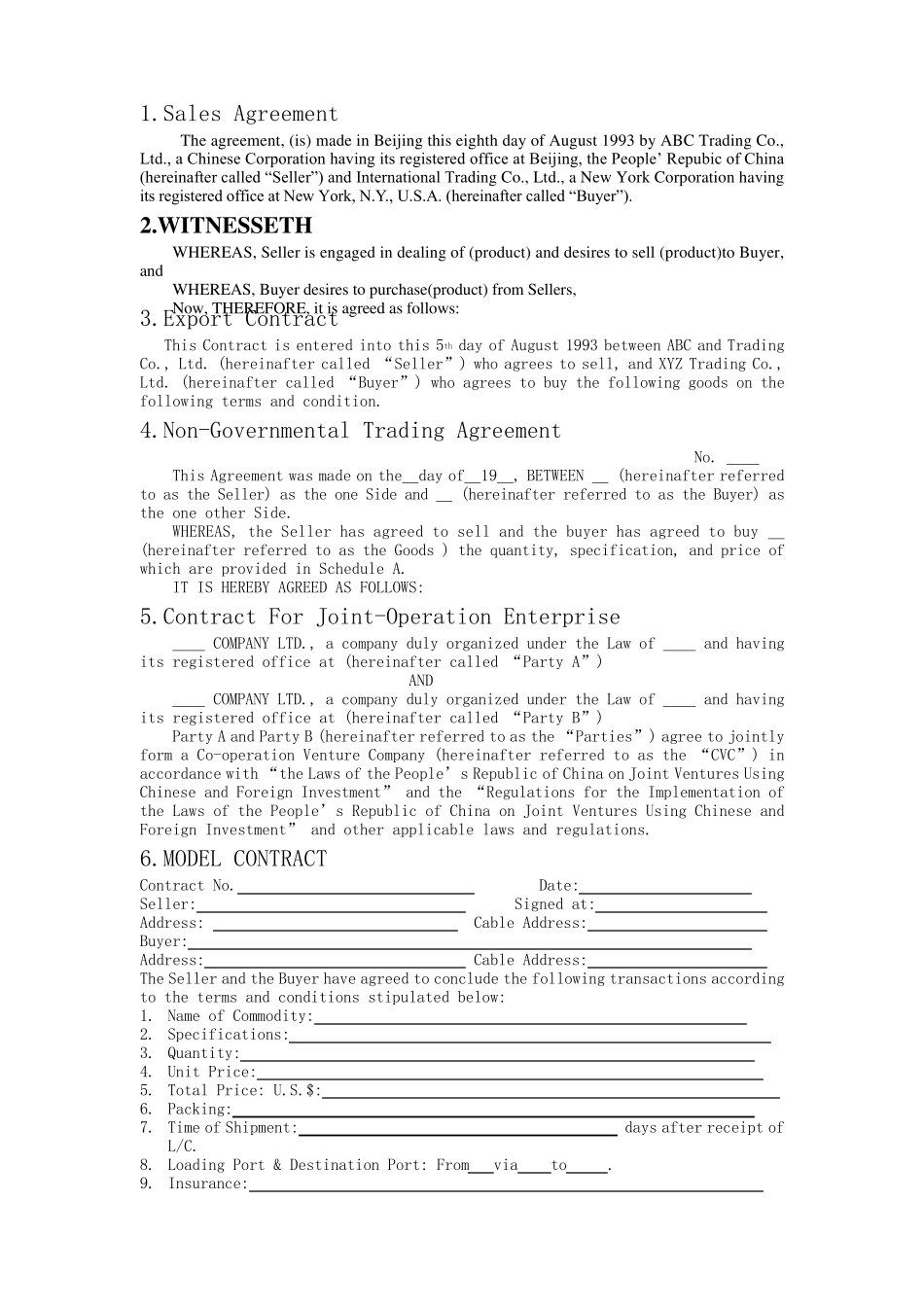 中英文对照版合同翻译样本_第1页