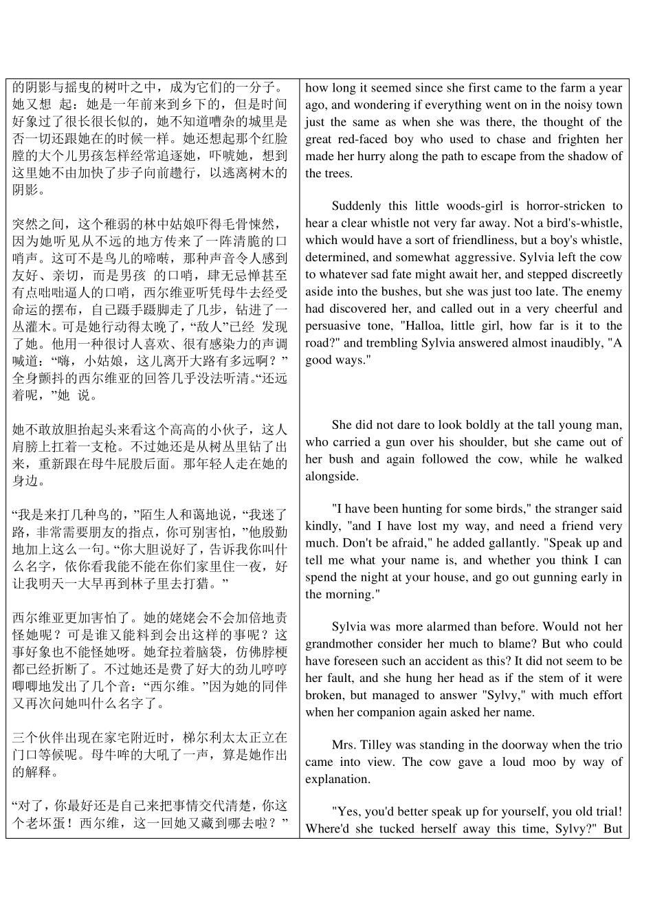 中英文对照版一只白色的苍鹭_第3页