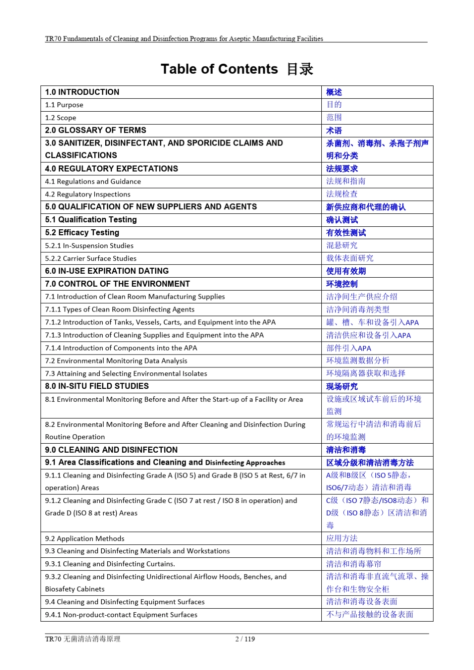 中英文PDATR70无菌生产设施的清洁消毒程序原理_第2页
