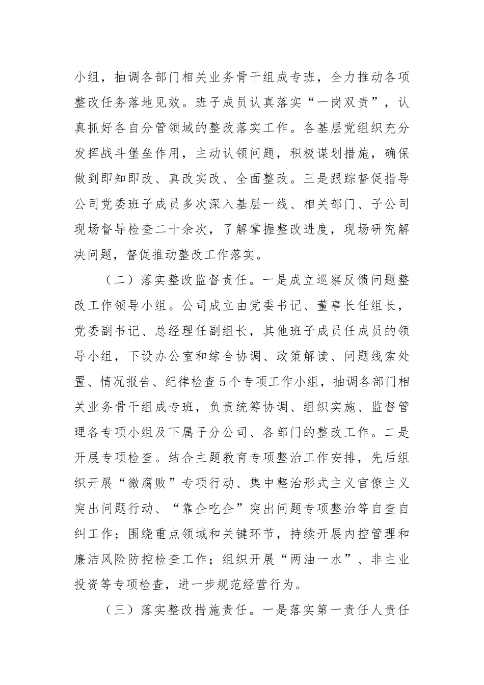 国有企业2024年巡察整改工作情况总结_第2页