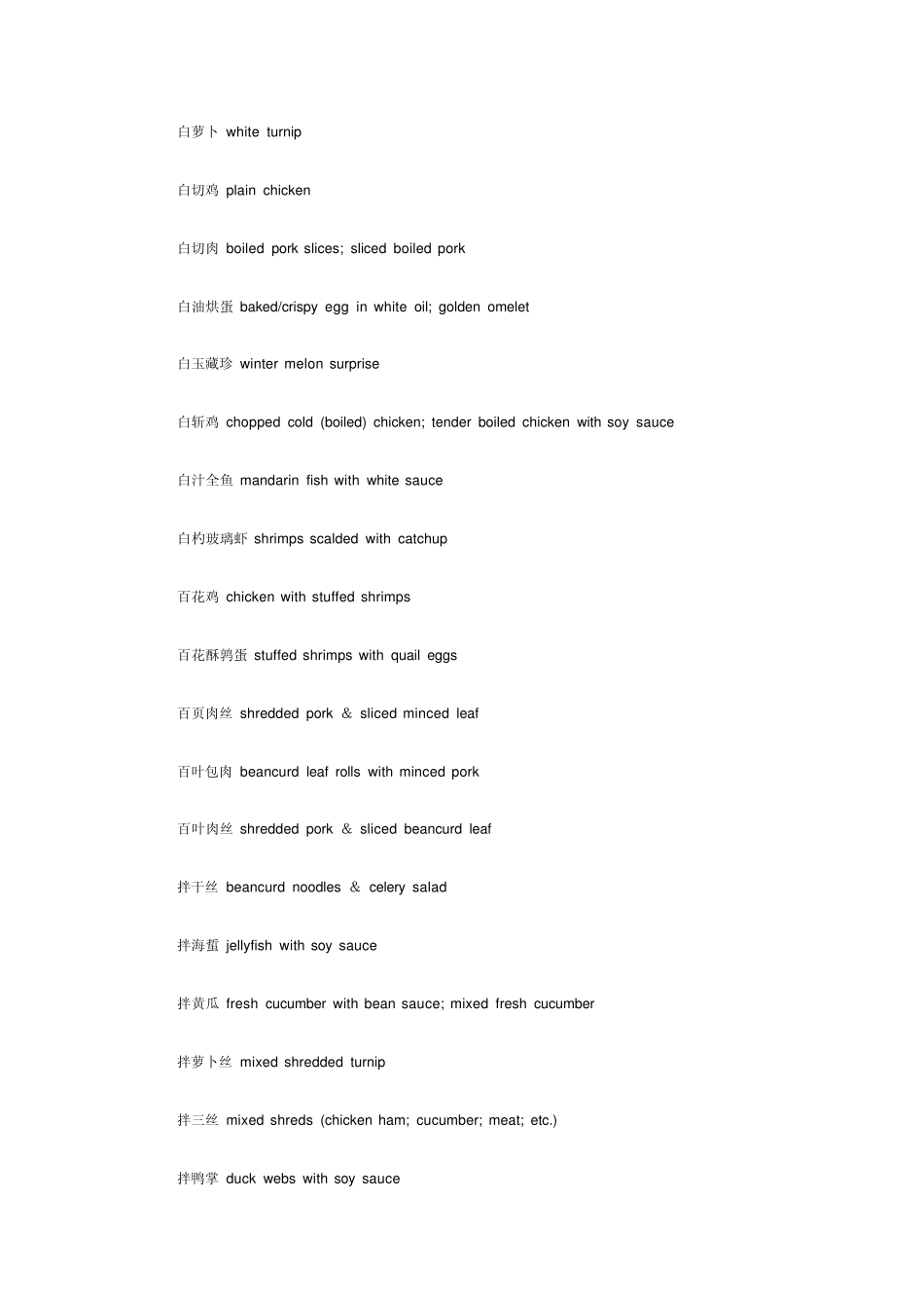 中英文菜单对照_第2页