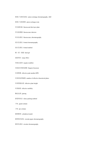 中英文色谱术语大全(900词)