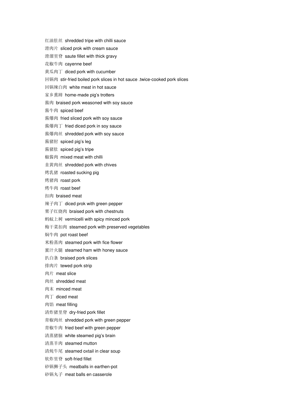 中英文菜名对照所有中餐的英文菜名_第2页