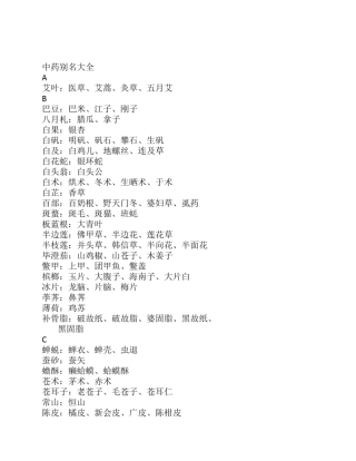 中药别名大全.