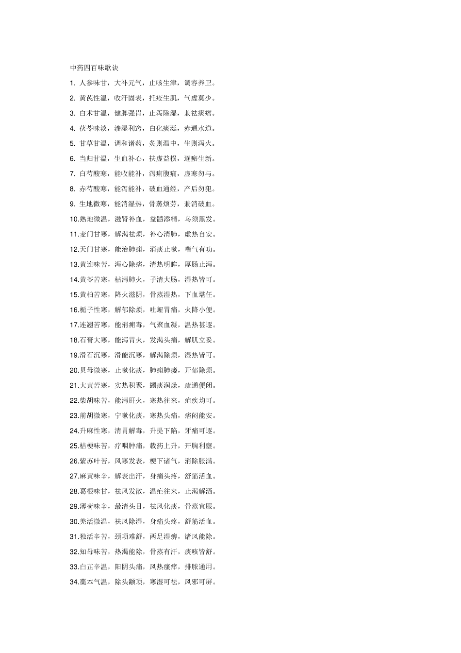 中药四百味歌诀_第1页